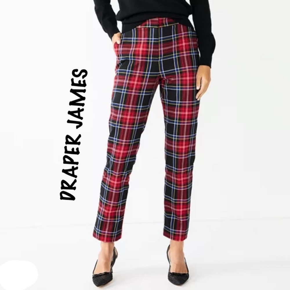 Draper James Red Plaid Dress Pants